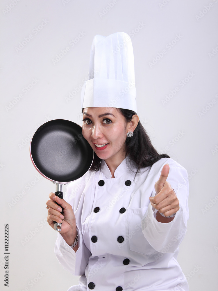 Happy chef gives thumb up Happy chef gives thumb up