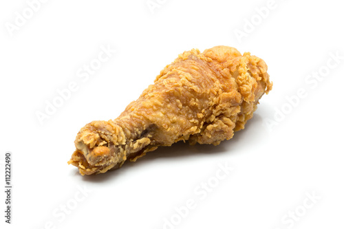 Fried chicken calf isolated on white background