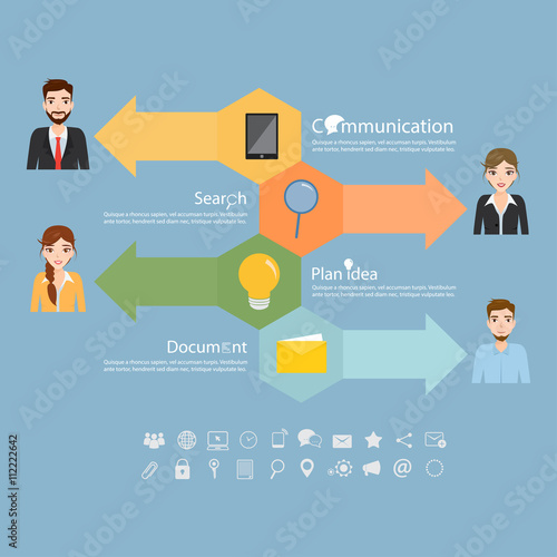 Business people icons with dialog idea speech bubbles infographi © Felizlalala