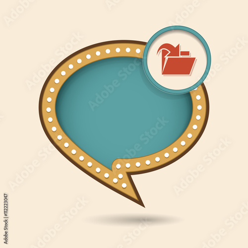 Dymek w stylu lat 70 z ikonką