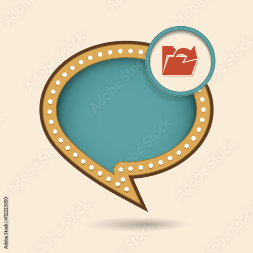 Dymek w stylu lat 70 z ikonką