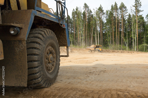 Big yellow mining truck