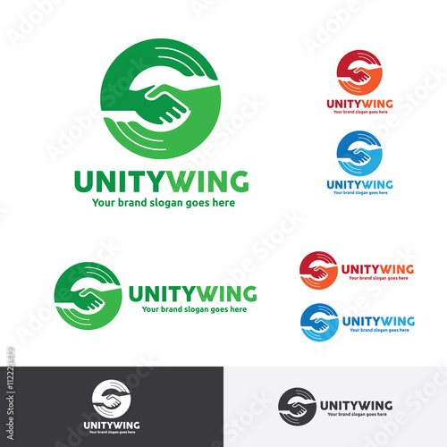 Hand Shake and Wing Logo