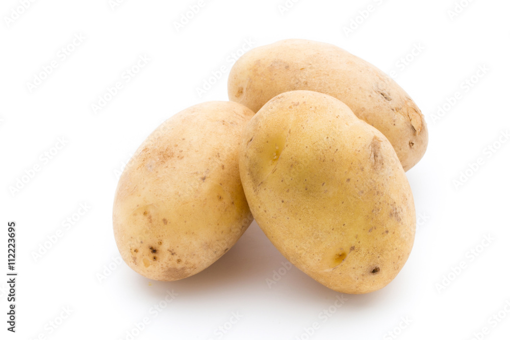New potato isolated on white background. New potato isolated on white background.