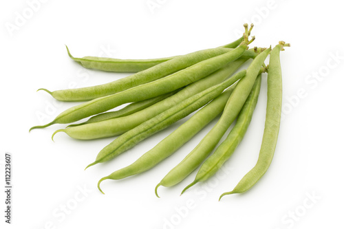 Green beans isolated on a white background.