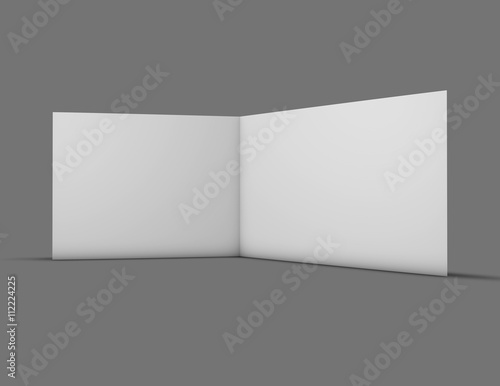 Open horizontal greeting invitation card mock up with blank pages. © picture-waterfall