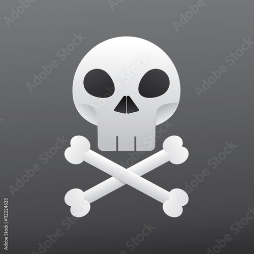 cartoon skull and crossbones icon