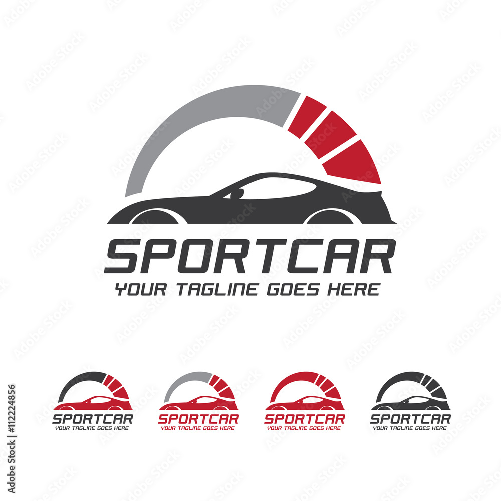 Sport Car with Tachometer Logo