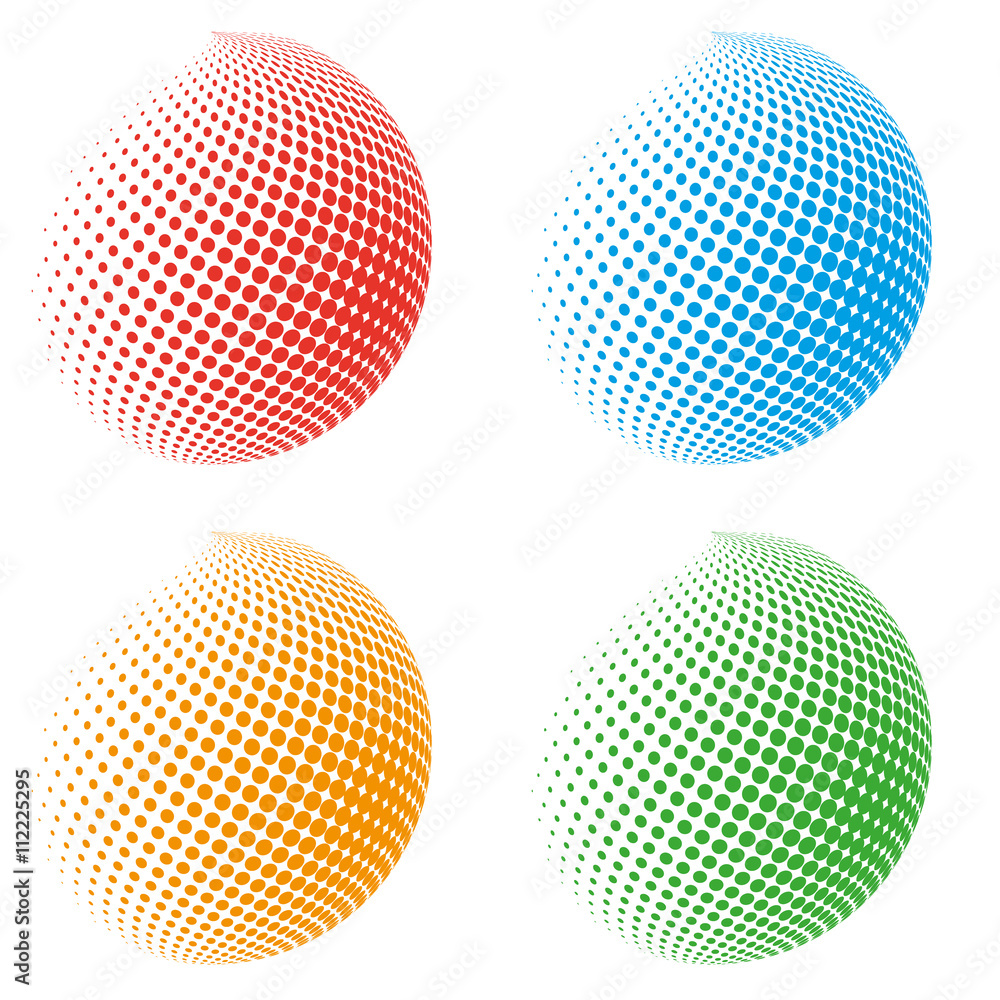 color halftone spheres abstract design elements eps10