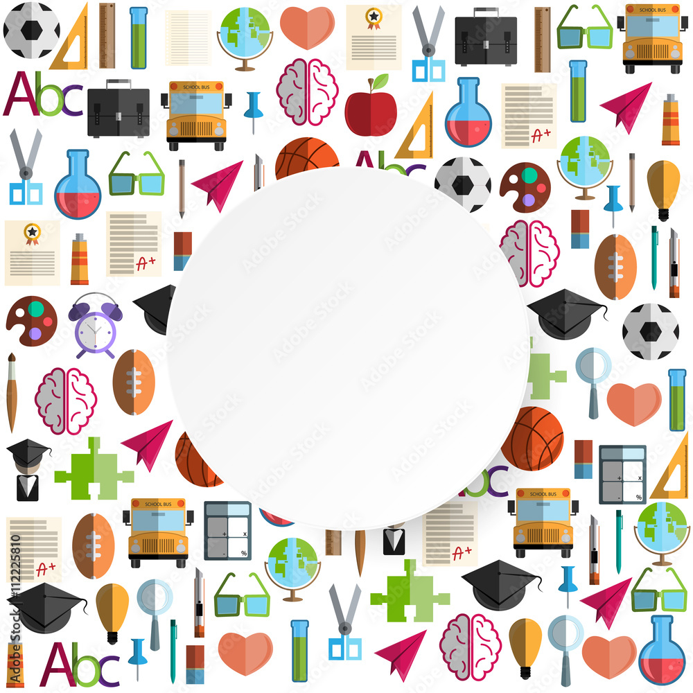 Back to School icon background, illustration vector.
