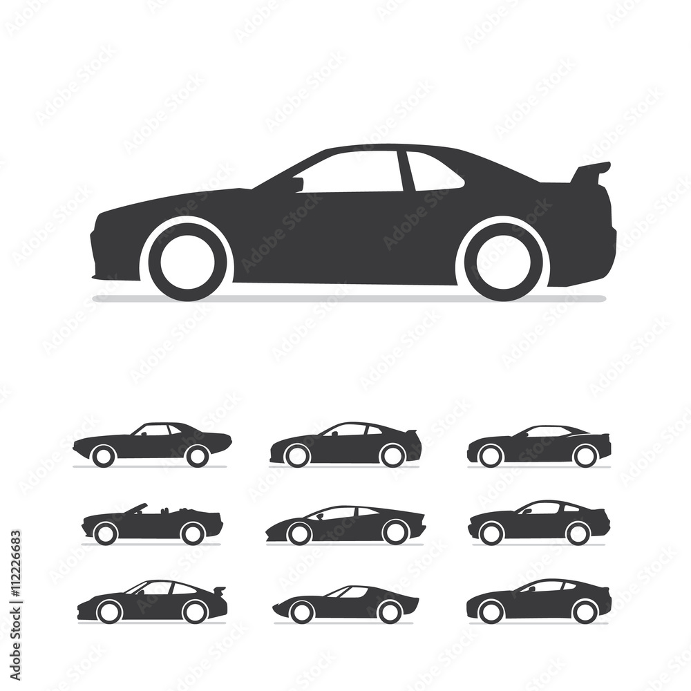 car set, Car illustration, Car silhouette car set, Car illustration, Car silhouette