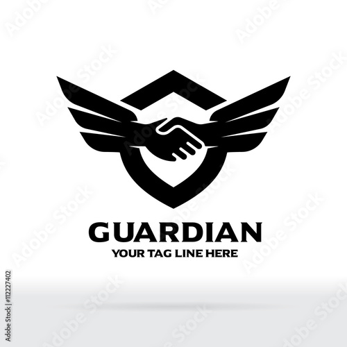 Hand Shake and Wing Logo