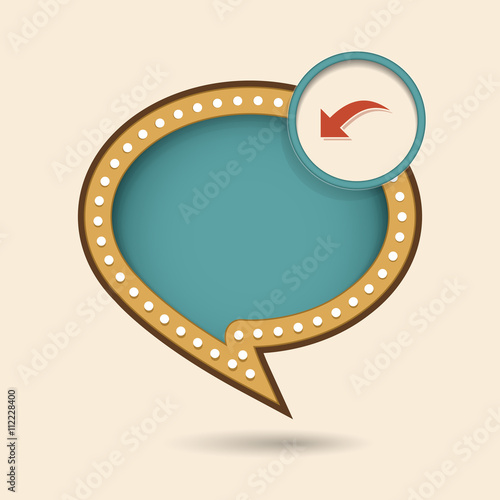 Dymek w stylu lat 70 z ikonką