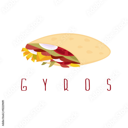 gyros shawarma doner kabob isolated vector design template