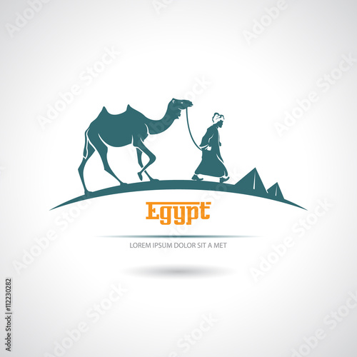 Icon with a camel driver and camel. Egypt.