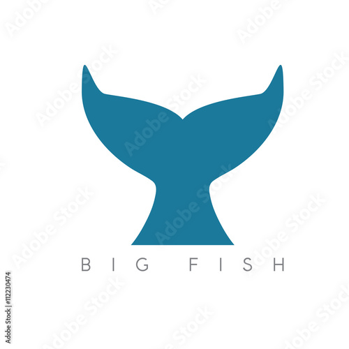 abstract vector design template of whale tail