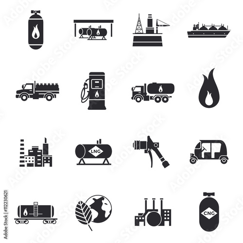 Compressed And Liquid Natural Gas Icons