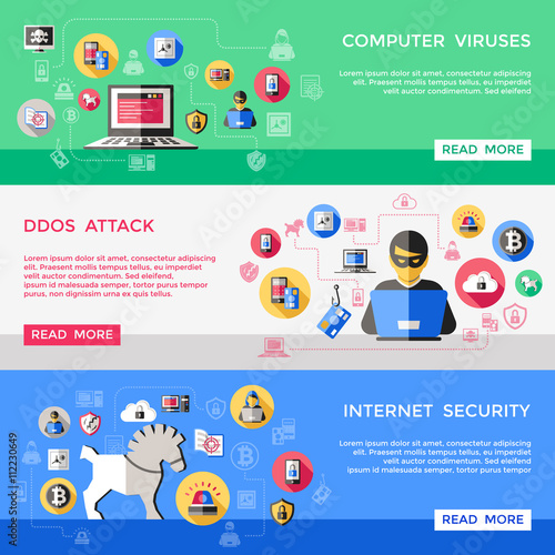 Internet Security Horizontal Banners Set