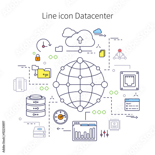 Datacenter Line Illustration