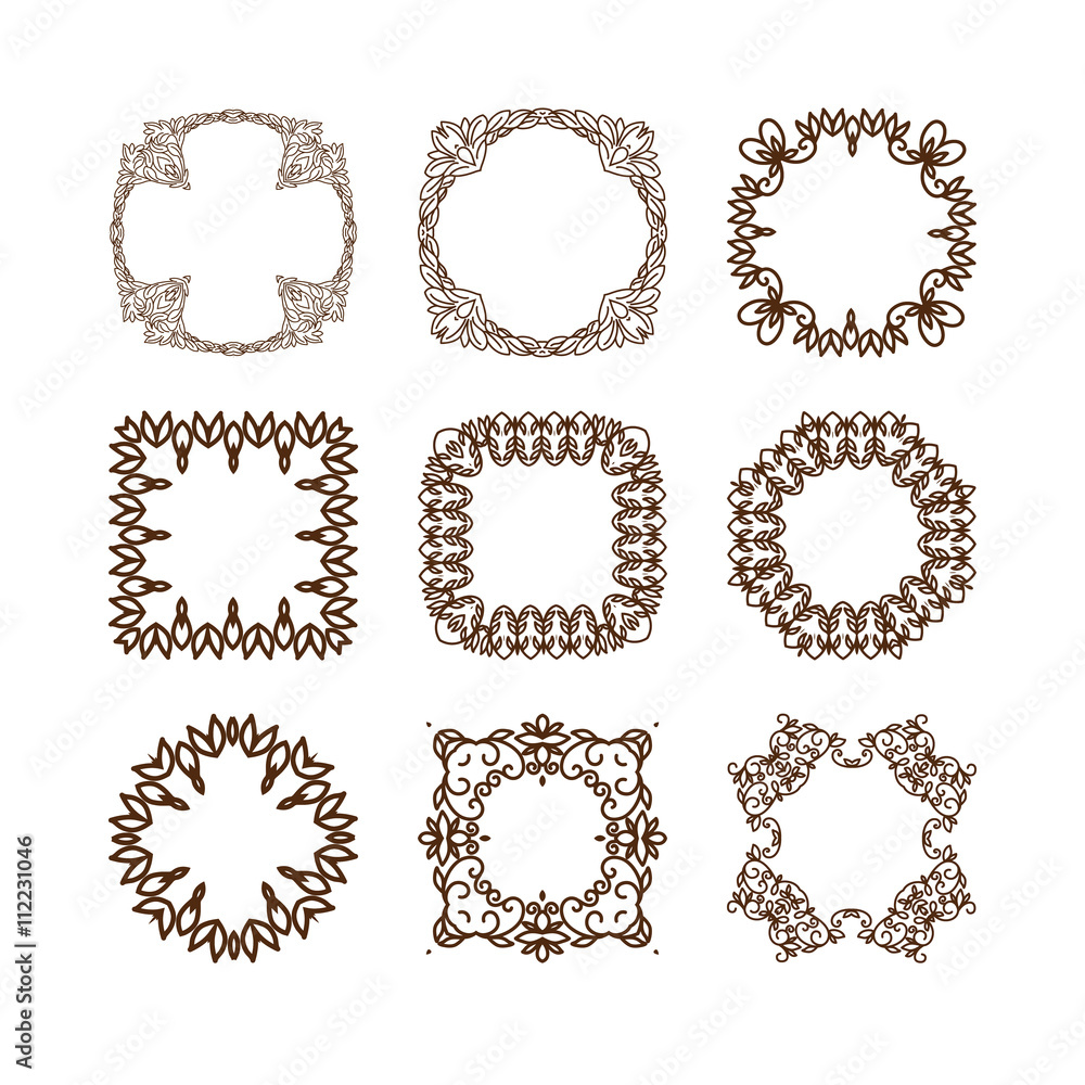 Obraz premium Set of simple linear monograms.