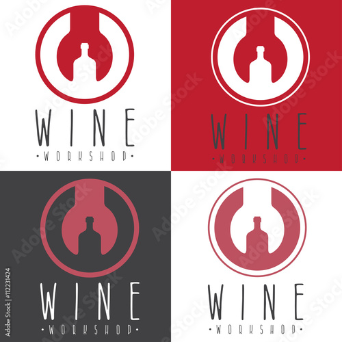 wine workshop negative space concept with wrench and bottle