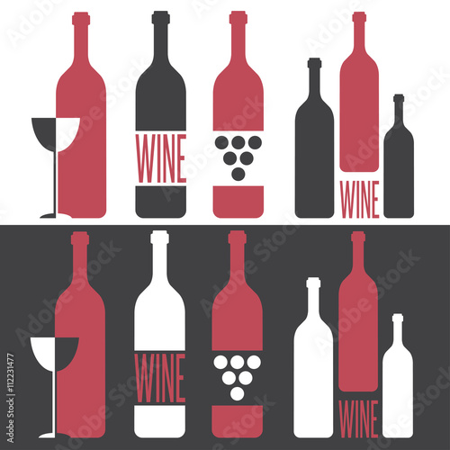 set of vector illustrations on wine theme