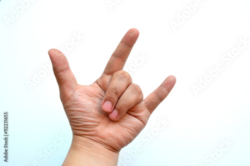 hand sign in i love you isolated on white background