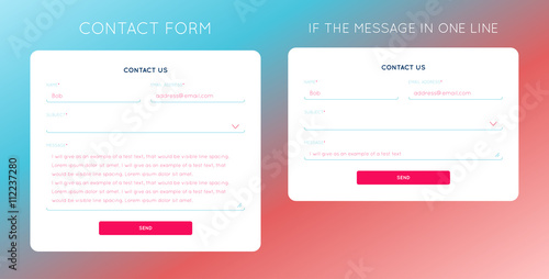 Design elements for the development of the site: contact form or feedback form