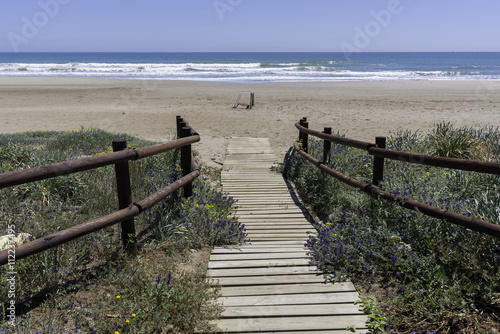 Acceso a playa en Alcocebre  Castellon  Espa  a .