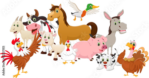 cartoon family farms isolated on white background © wisnu_Ds