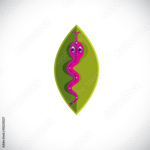Poisonous snake graphic vector illustration, modernistic colorfu