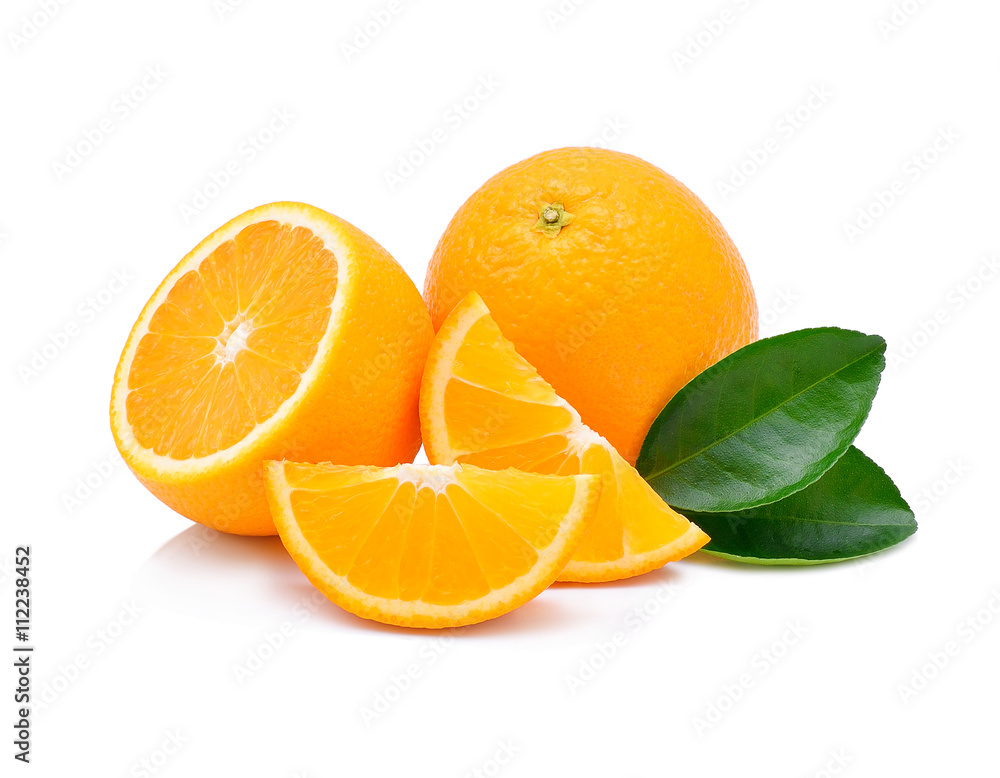 Orange fruit on white background Orange fruit on white background
