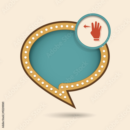 Dymek w stylu lat 70 z ikonką