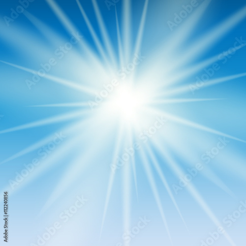Abstract Light on Blue Background Vector Illustration