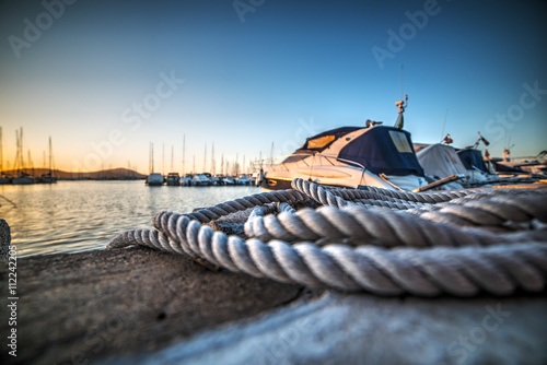 close up of a rope in Alghero harbor