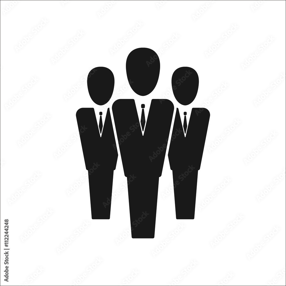 Businessman team sign simple icon on background