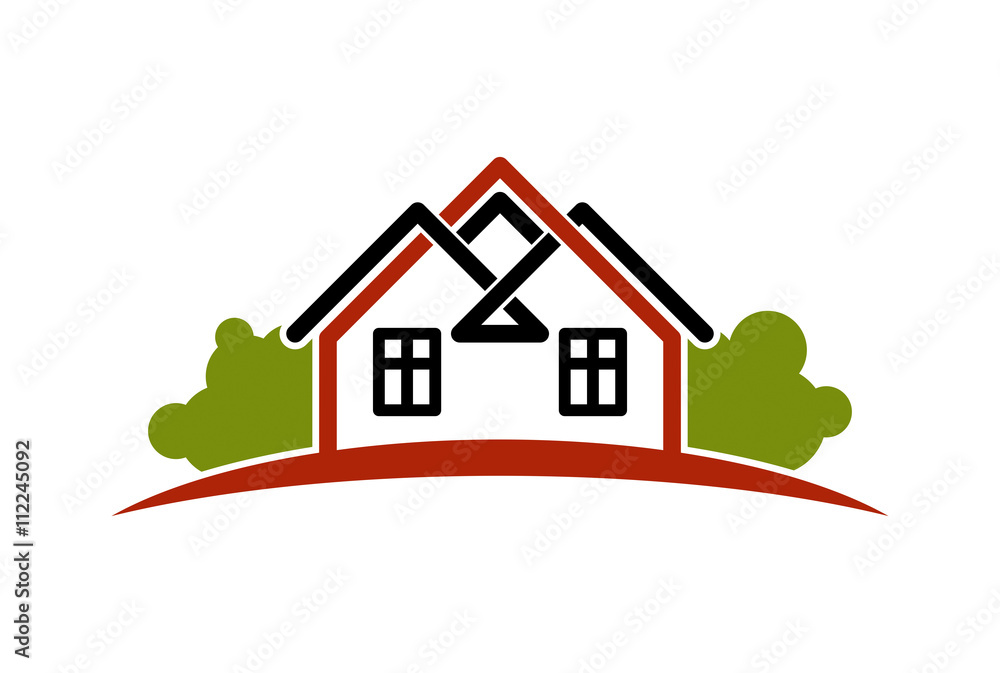 Abstract vector houses with horizon line. Can be used in adverti Abstract vector houses with horizon line. Can be used in adverti