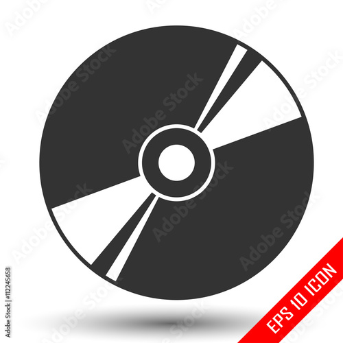 Disk icon. Disk picture. Disk flat vector. CD. DVD. Laser disc icon.