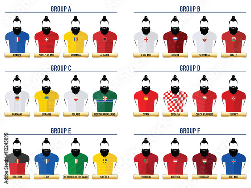 Euro France Football 2016. Hipster Icons.