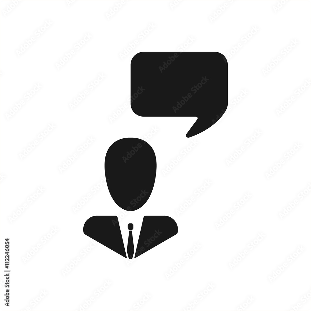 User man speak sign simple icon on background User man speak sign simple icon on background