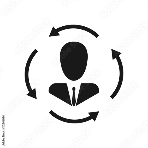 Business communication. Profile users connected icon. Social icons. Men exchanging symbol. Modern flat icon