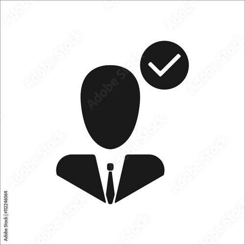 User accepted tick sign simple icon on background
