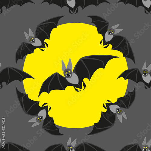 funny bat on black background