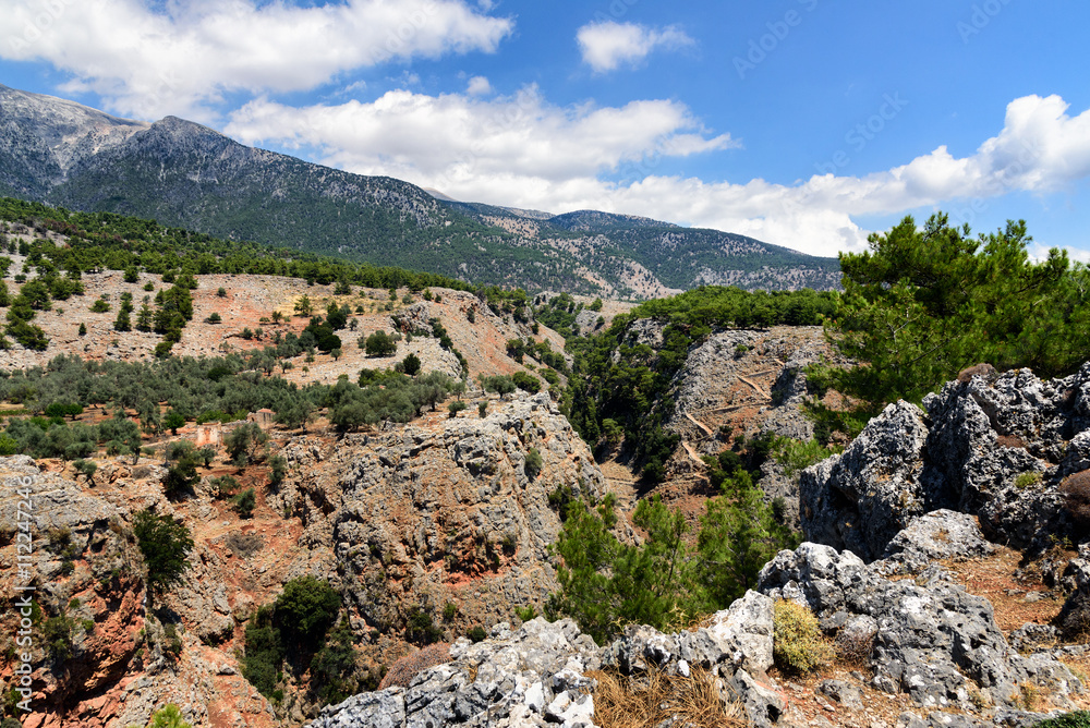 Mountains of Aradena Gorge, Crete island