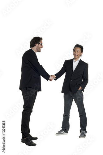 two men with a handshake