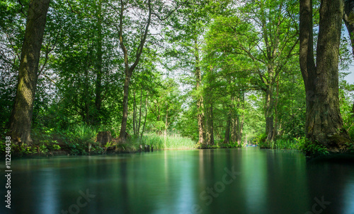 Canvas Print Flow line through the recreation area Spree forest - Spree Wald near Berlin in summer