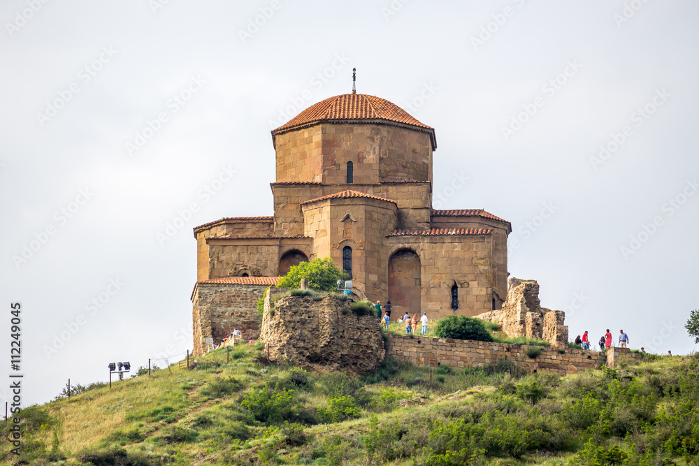 Jvari Monastery on mountain. It is a 6-th century Georgian Ortho