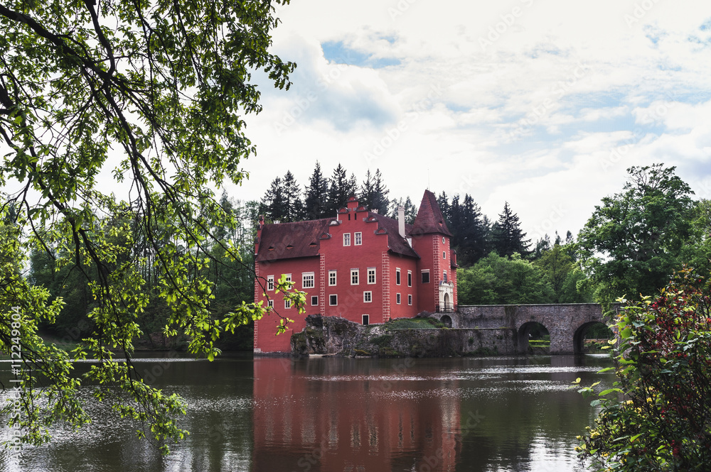 The castle of cervena Lhota in may.