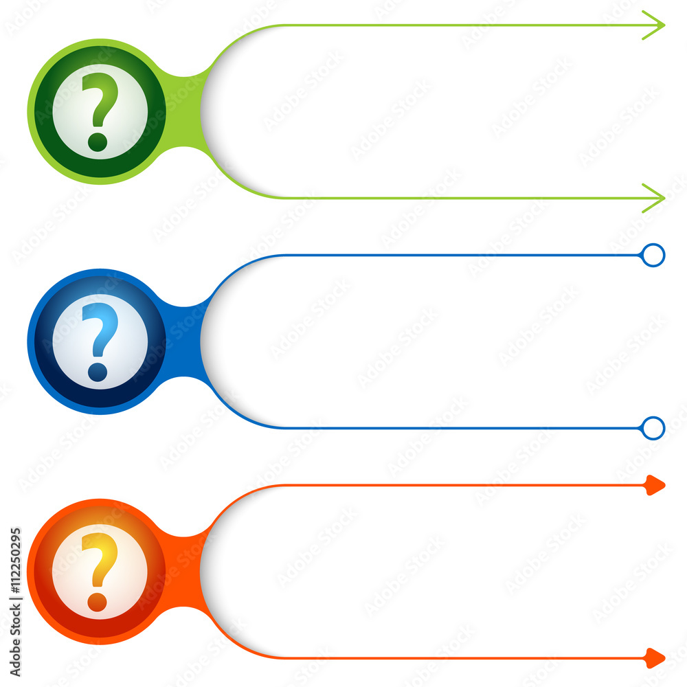 Three vector frames for your text and question mark Three vector frames for your text and question mark