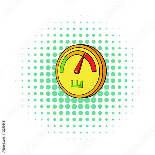 Speedometer or indicator icon, comics style